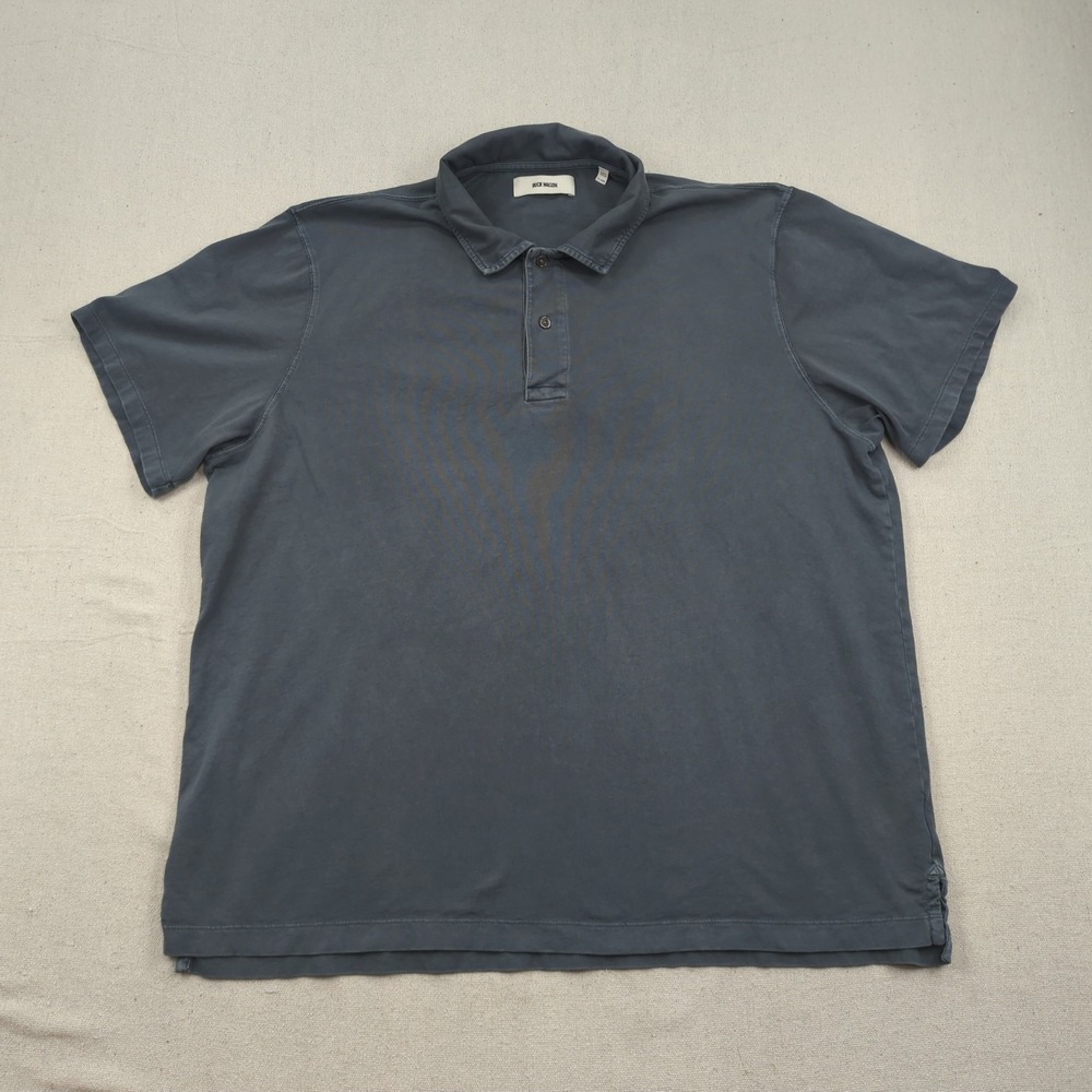 Buck Mason Shirt Mens 2XL Black Polo Casual Preppy